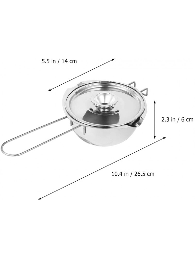 Hemoton Stainless Steel Double Boiler Pot Melting Pot Chocolate Melt Bowls Baking Pan for Butter Candy Cheese Candle Soap Making - BR8N2NRCM