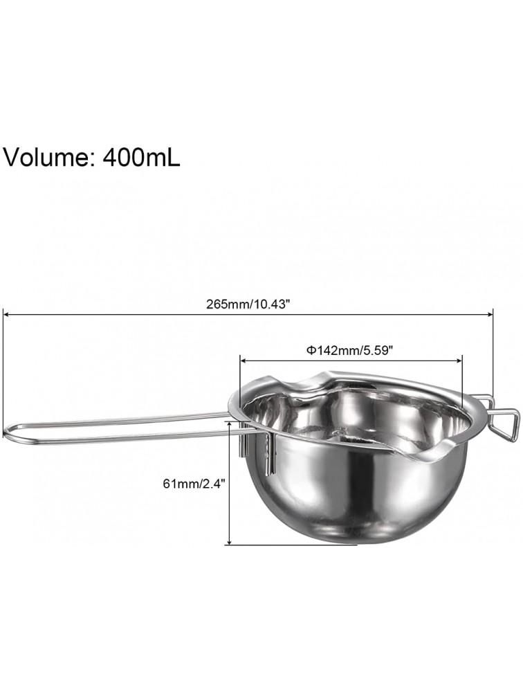 MECCANIXITY Double Boiler Pot 400ml 304 Stainless Steel for Candle Making - BFBRWOFW1