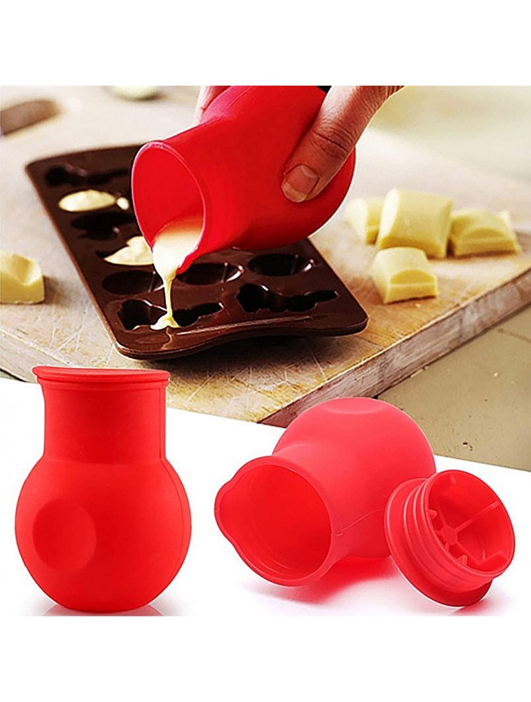 Silicone Baking Melting Milk Pot Butter Chocolate Rubber Pouring Mould Home DIY red - B0IO1VVBS