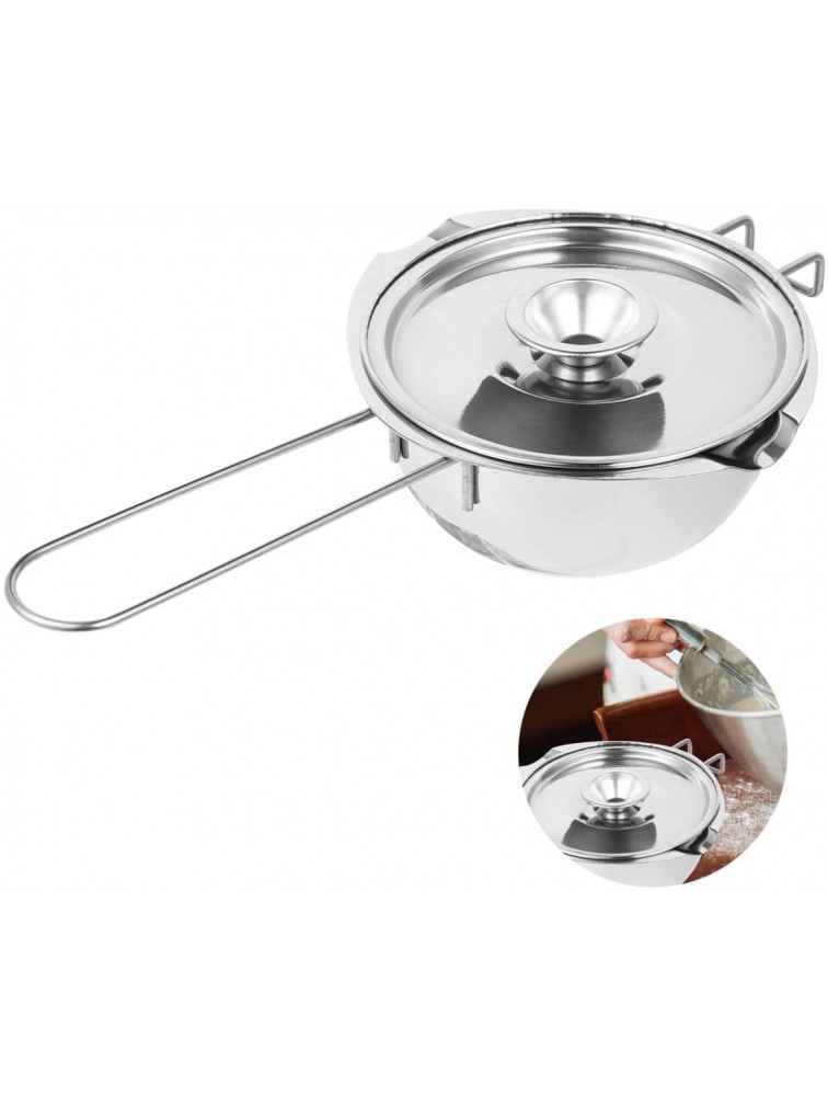 YARNOW Melting Pot Stainless Steel Double Boiler Pot Butter Warmer Milk Boiling Pot with Lid Saucepan Metal Baking Pan for Chocolate Cheese Caramel Candy Wax Candle Making - BZW6IOY4N
