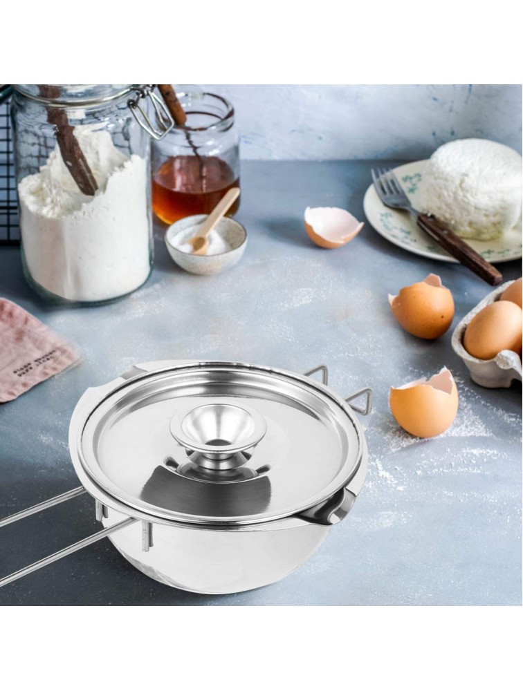 YARNOW Melting Pot Stainless Steel Double Boiler Pot Butter Warmer Milk Boiling Pot with Lid Saucepan Metal Baking Pan for Chocolate Cheese Caramel Candy Wax Candle Making - BZW6IOY4N