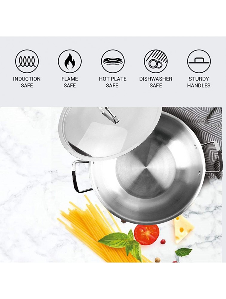 Milton Pro Cook Stainless Steel Kadhai With Lid 26 cm 3.9 Litre Silver - BIAIR8ZXM