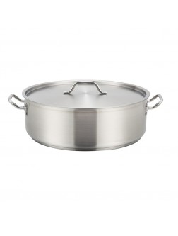Winco SSLB-15 15-Quart Stainless Steel Brazier Pan with Cover - BJ8NZIK5B