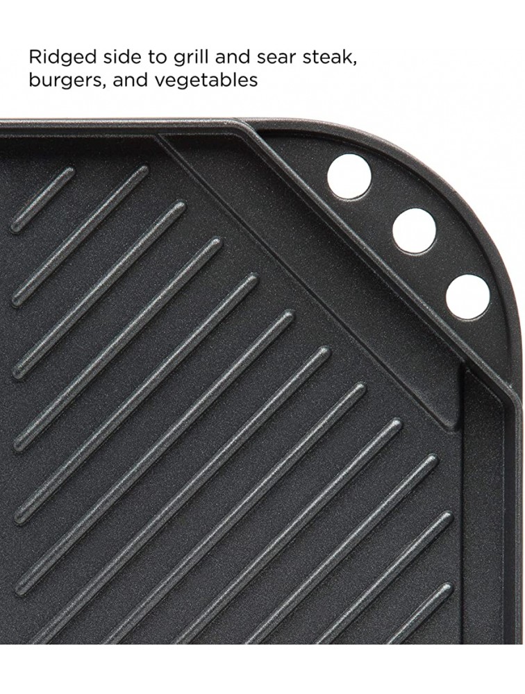 Ecolution Reversible 19.5” x 11 Non-Stick Dishwasher Safe Double Burner Family Griddle Grill Pan Cookware Cast Aluminum Black - B35OCYF3E