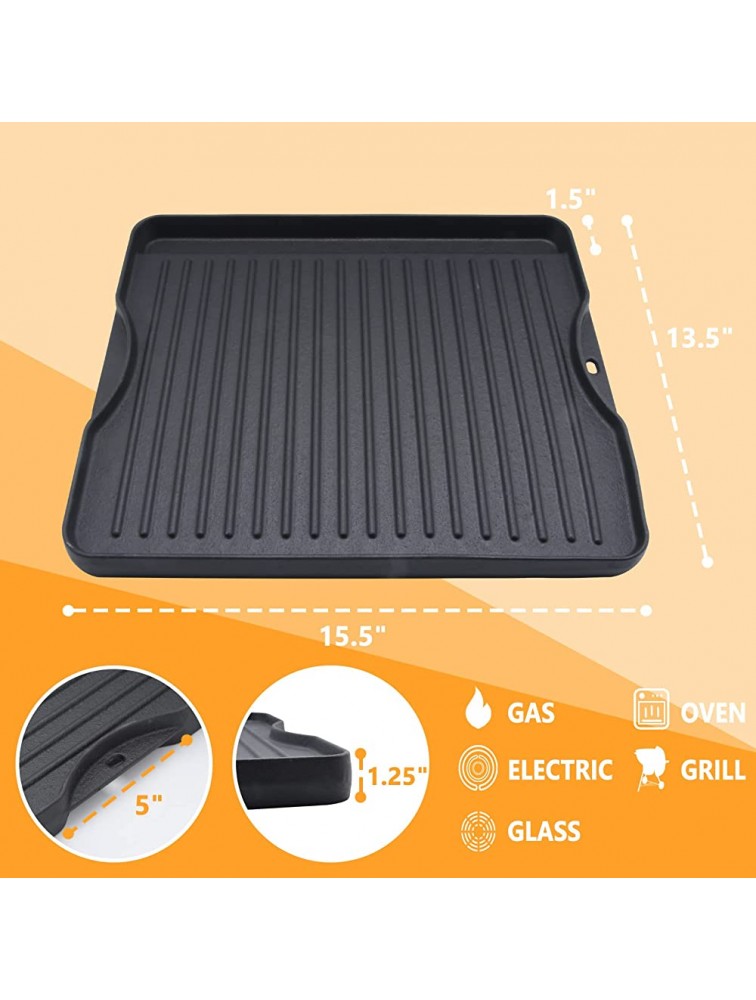 GGC Reversible Cast Iron Grill Griddle for All Camp Chef 14 and 16 Stoves Double Side Griddle for Camp Chef Explorer 2-Burner 3-Burner Single Burner Stove Cooking Surface 14 x 16 - BAYOD2C2I
