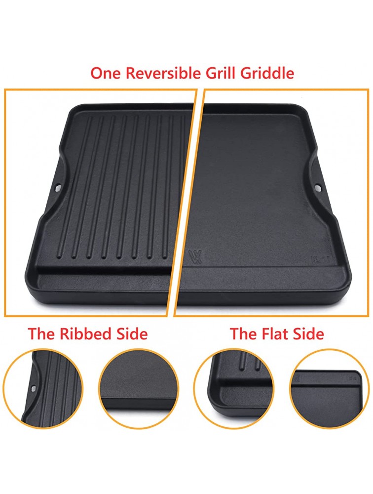 GGC Reversible Cast Iron Grill Griddle for All Camp Chef 14 and 16 Stoves Double Side Griddle for Camp Chef Explorer 2-Burner 3-Burner Single Burner Stove Cooking Surface 14 x 16 - BAYOD2C2I