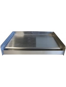 LITTLE GRIDDLE Sizzle-Q SQ180 100% Stainless Steel Universal Griddle with Even Heating Cross Bracing for Charcoal Gas Grills Camping Tailgating and Parties 18"x13"x3" - BU5RKPAT0