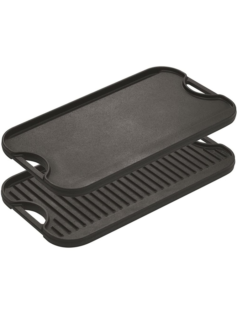 Lodge Pre-Seasoned Cast Iron Reversible Grill Griddle With Handles 20 Inch x 10.5 Inch One tray - BBLRREHWW
