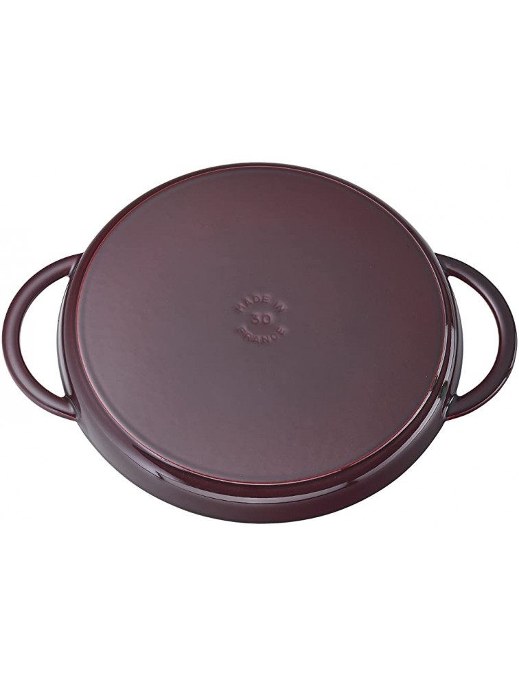 Staub Cast Iron 12-inch Round Double Handle Pure Griddle Grenadine Made in France - BW4EQWXWS