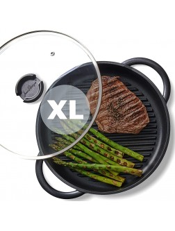 The Whatever Pan XL Griddle Pan with Glass Lid | Griddle Pan for Stove Top | Nonstick Lighter than Cast Iron Induction Stove Griddle 11.8" by Jean Patrique - B9XKTBUBY