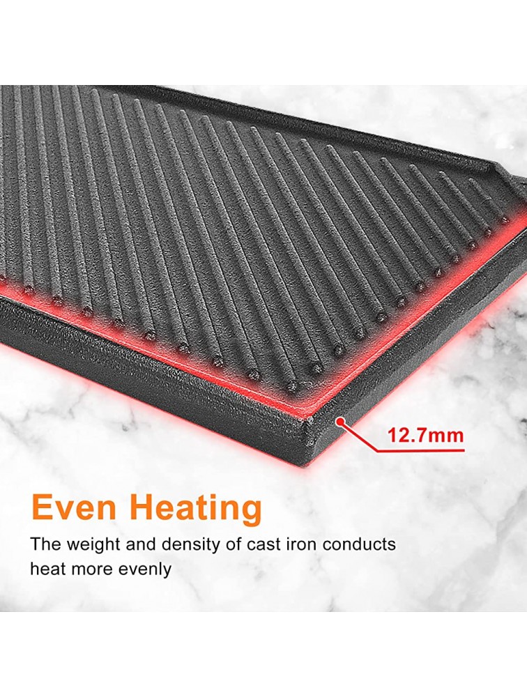 Utheer 16.75 Inch Cast Iron Griddle for Lodge Reversible Griddle Same Model Nonstick Griddle Pan for Stove Top 2-in-1 Stovetop Griddle for Gas Grill Electric Oven Outdoor BBQ and Camping - BJRAAZEND