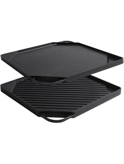 Youtian Reversible Griddles Grill,2-in-1 Double Use,Non-Stick Aluminum Stove Top Portable for Camping,Square Shaped Black - BUDBV64V0