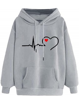 Long Sleeve Hooded Sweatshirt for Women ,Ladies Crewneck ECG Print Loose Fit Daily Casual Fashion Pullover Blouse - B0PGN5CXO