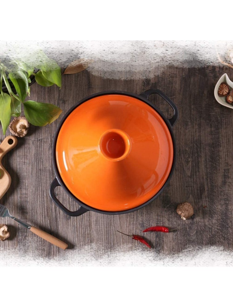 Chinese pottery -Cooker Pot 20Cm Cast Iron Tagine Pot with handle|Home Cooking Pot with Cone-Shaped Lid|for Most Open Flame Cookware - BOO99SXPE