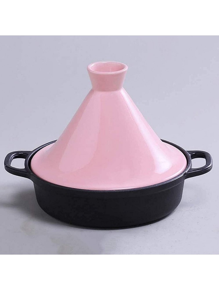 Chinese pottery -Cooker Pot 20Cm Cast Iron Tagine Pot with handle|Home Cooking Pot with Cone-Shaped Lid|for Most Open Flame Cookware - BOO99SXPE