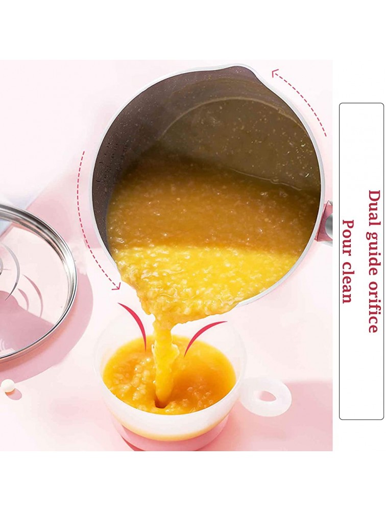 LYYAN Non-Stick Pot,Baby Food Supplement Pot Baby Multi-Function Frying and Cooking Porridge Small Milk Pot Set Pink,Yellow - BBLTOQP4Q