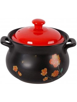 TJLSS Casserole，Non-Stick Lid Stone Soup Pot with Tempered Glass Cover Anti-Warping Non-Toxic Can Be Washed in The Dishwasher Color : Red - BYLR1A4BS