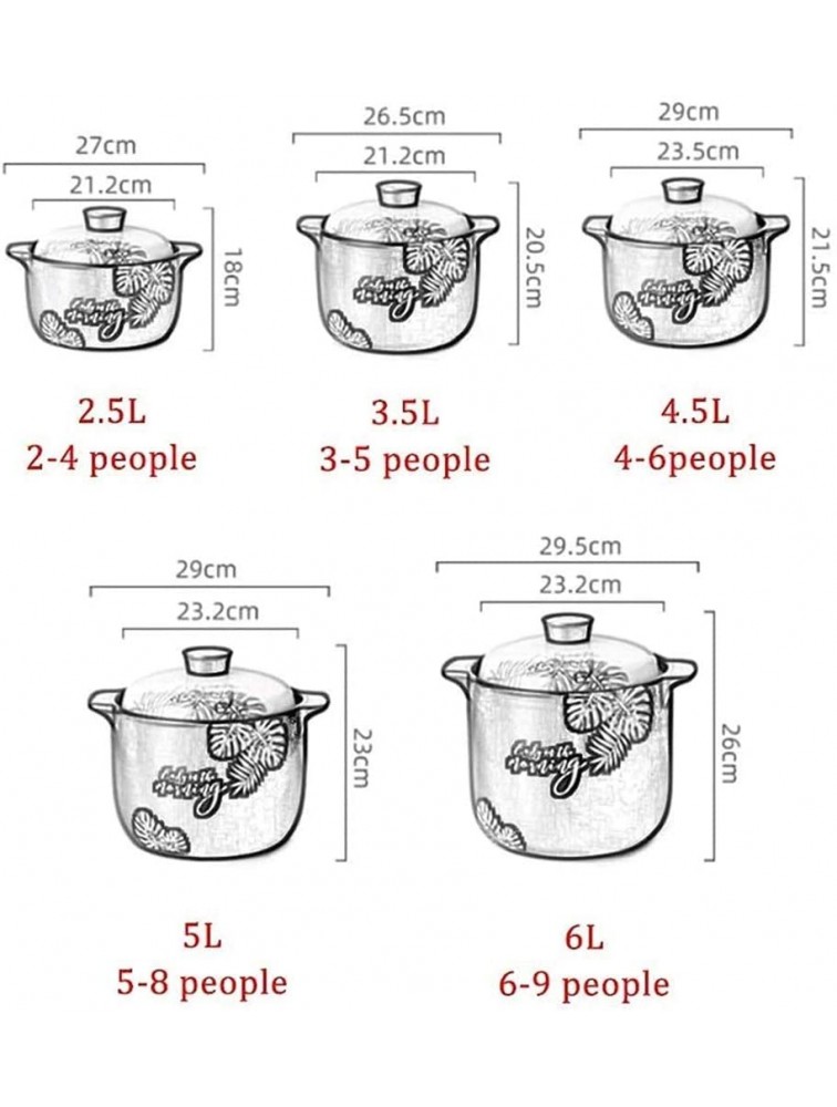 Z-COLOR Casserole Dishes Ceramic Clay Pot Rice Casserole,Household Gas Stew Casserole,Casserole Dishes for Open Fire,Nonstick Pan,for Stew Boiler Boil Braised Size : 3.5L - B4VUO0O2K