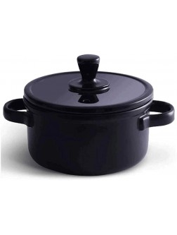 Z-COLOR Household Open Flame High Temperature Resistant Soup Pot Ceramic Soup Pot Soup Ceramic Round Black Casserole Pot Clay Size : 0.87L - B4QJSKI9T