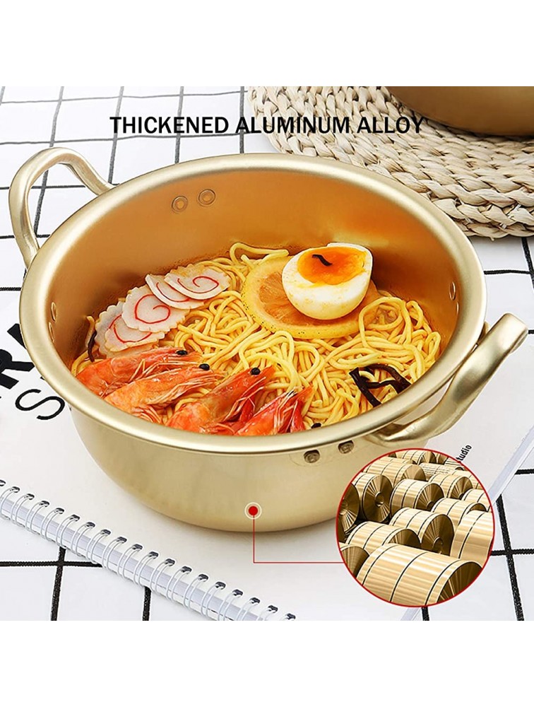 AIZYR Korean Ramen Ramen Noodles Pot with Lid Spoon and Chopsticks Aluminum Soup Pot with Handle for Home and Outdoor,16cm - BF5WC16CD