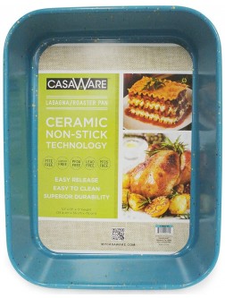 casaWare Ceramic Coated NonStick Lasagna Roaster Pan 13 x 10 x 3-Inch Blue Granite - BHGZ35F6W