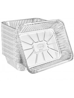 Nicole Fantini's Disposable Heavy Duty 14.2"X10.63"X 2.94" Aluminum Giant Lasagna Baking Pan Use it to Roast Turkey Chicken: QTY 50 - BTSDRT7OI