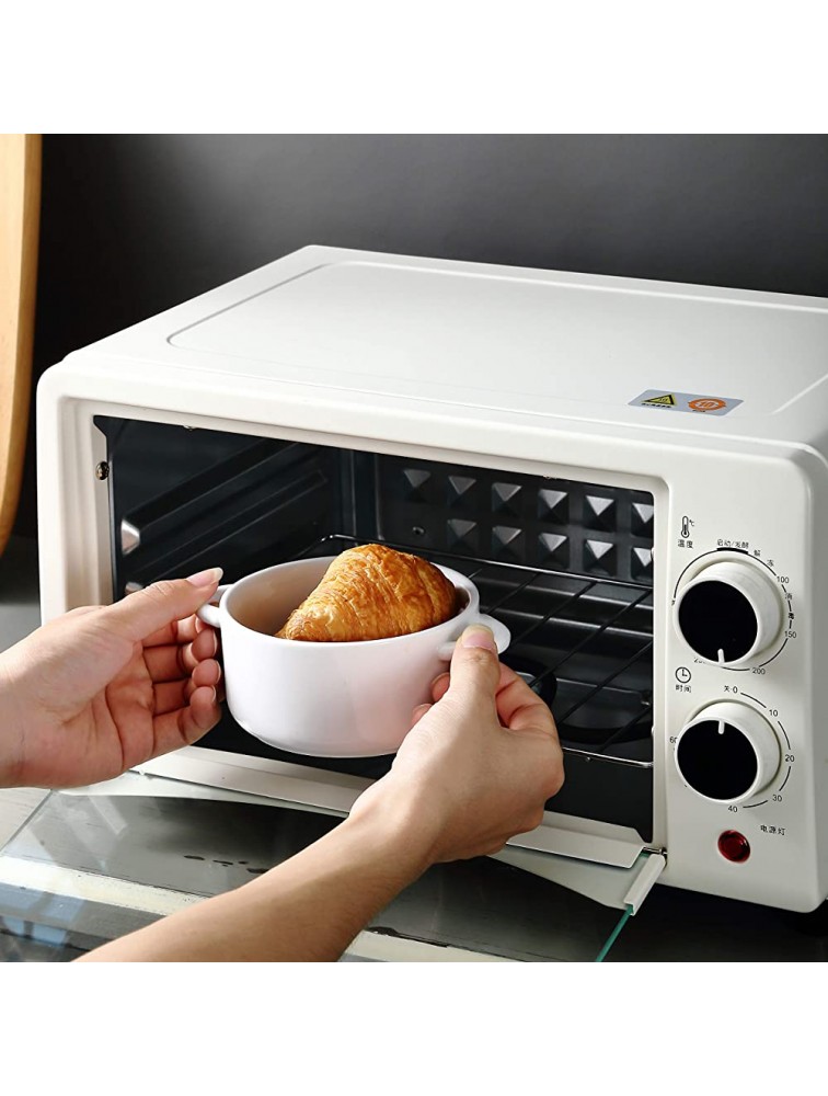 Bruntmor 8.5oz Oven Safe Mini Cocotte Ceramic Ramekins For Baking Mini Casserole with Lid Souffle Dish White - B9SL688HS