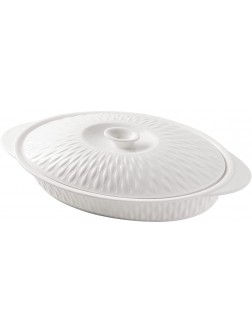 Ceramic Casserole Dish with Lid Oven Safe 1.26 Quart Covered Oval Casserole Dish Set 14x7.5 Baking Dish with Lid for Casseroles Lasagna Pans Casserole Cookware Set - B7UC2X2ZI