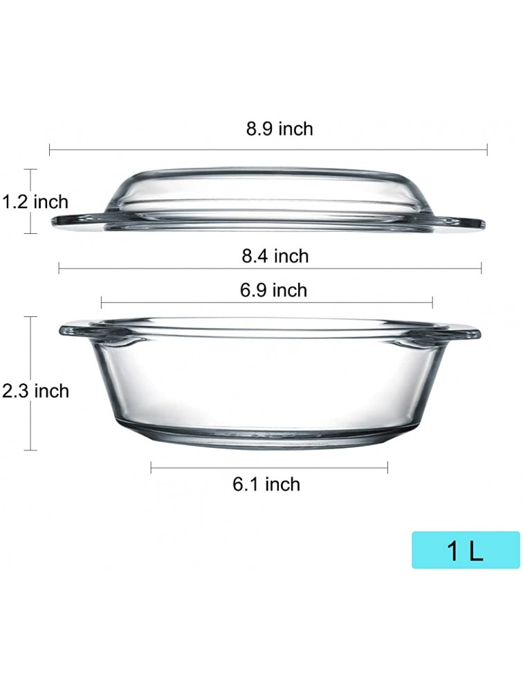 NUTRIUPS Casserole Dish with Glass Cover Oven Safe Casserole Dish with Lid Glass Casserole for Oven Covered Bowl for Cooking Baking and Serving1L） - B85QEQUS9