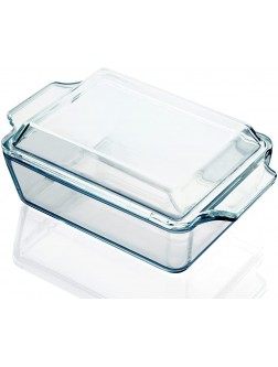 NUTRIUPS Rectangular Glass Casserole Dish With Glass Lid Glass Bakeware with Lid Glass Microwave Casserole Dish Lidded Small Casserole Dish 1L - BIFMJP1YI