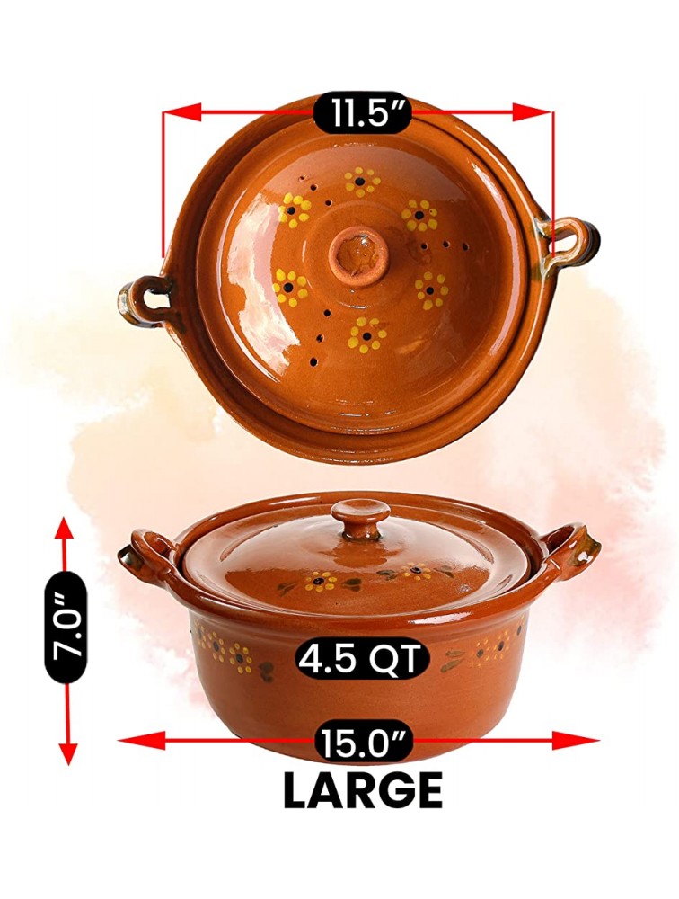 Ancient Cookware® Mexican Clay Pot Large Terracotta - B0FLVY4W9