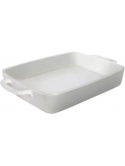 FLORWOD Large Baking Dish 9x13 Oven Dish Baking Lasagna Pan with Handles White Porcelain Casserole Dish Oven Safe for Cake Banquet and Daily Use 4 Quart - BT8HYU82X