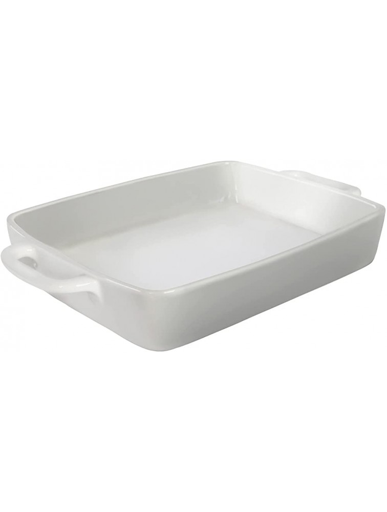 FLORWOD Large Baking Dish 9x13 Oven Dish Baking Lasagna Pan with Handles White Porcelain Casserole Dish Oven Safe for Cake Banquet and Daily Use 4 Quart - BT8HYU82X