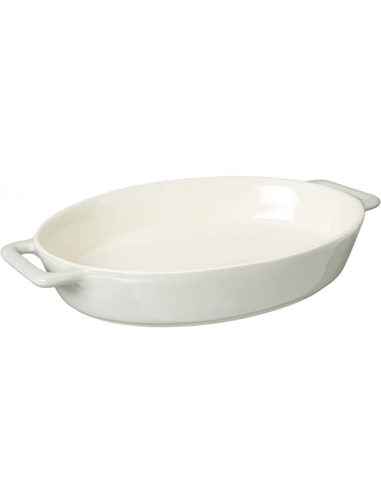 LE REGALO Stoneware Oval Baking Dish 14x9.5x2.5 White - BH3IGHJCO