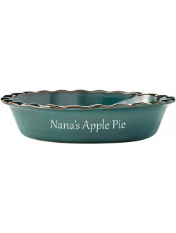 Let's Make Memories Personalized Ceramic Stoneware Pie Baking Dish Mother's Day for Her Teal - BDBV9J8DS