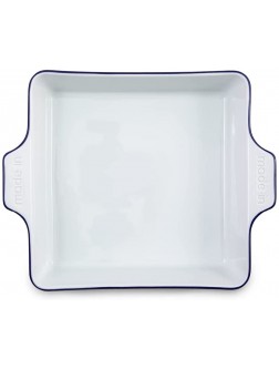 Made In Cookware Square Baking Dish Hand Crafted Porcelain Made in France Navy Rim - BOD6FPD9W