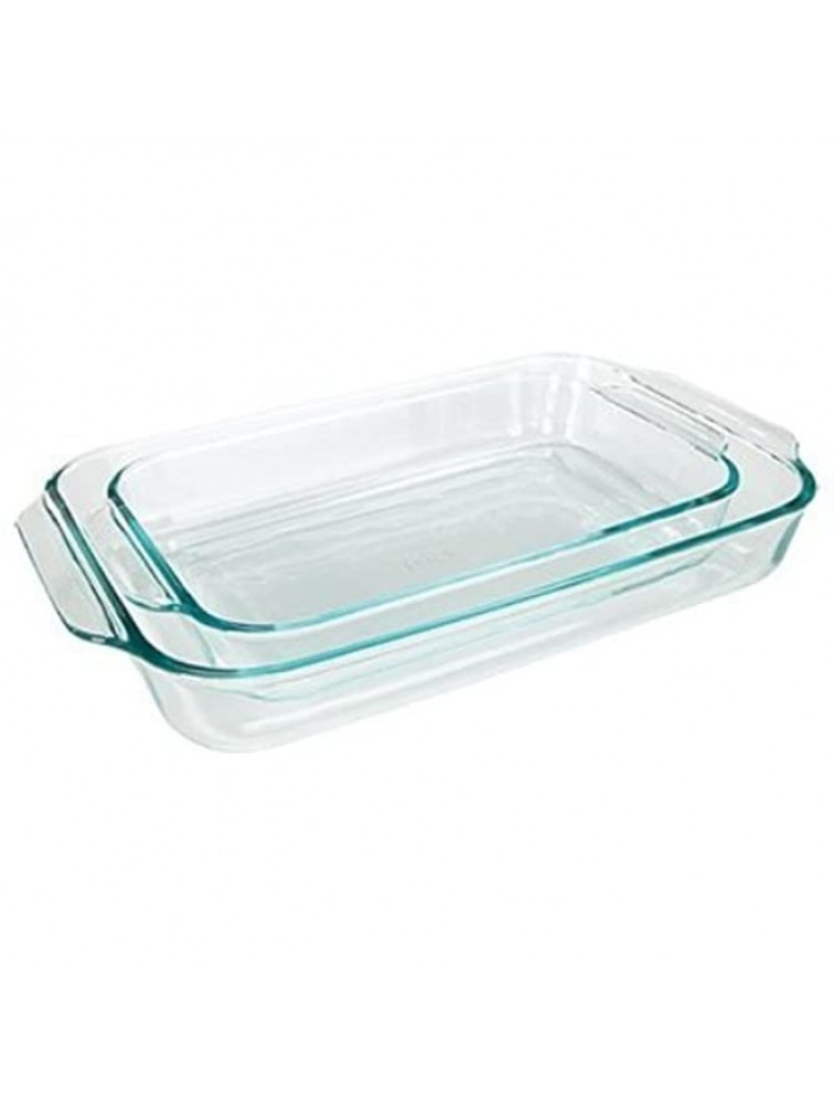 Pyrex Basics Clear Oblong Glass Baking Dishes 2 Piece Value-plus Pack Set - BEO4RIGN3