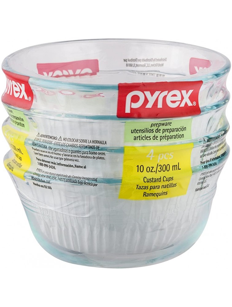 Pyrex Bakeware 10-Ounce Custard Cups Dessert Dish Set of 4 - B87Q0T69P