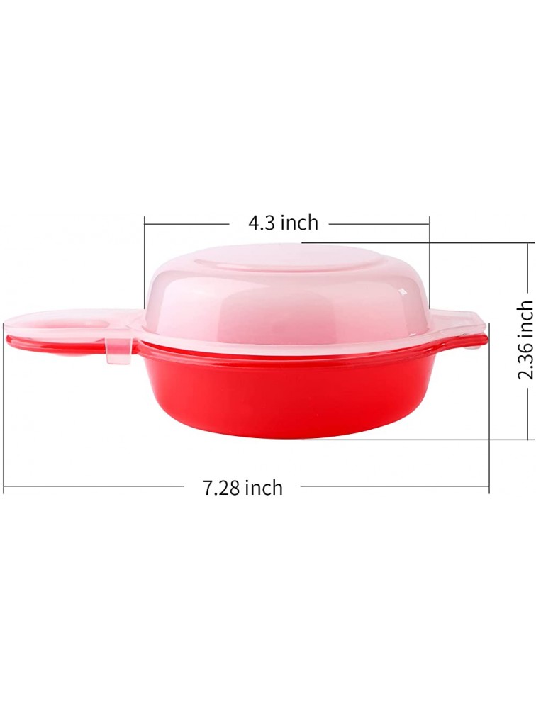 2 sets Microwave Egg Cooker,1 Minute Fast Egg Hamburg Omelet Maker Kitchen Cooking ToolRed and clear - BUUIY7QJV