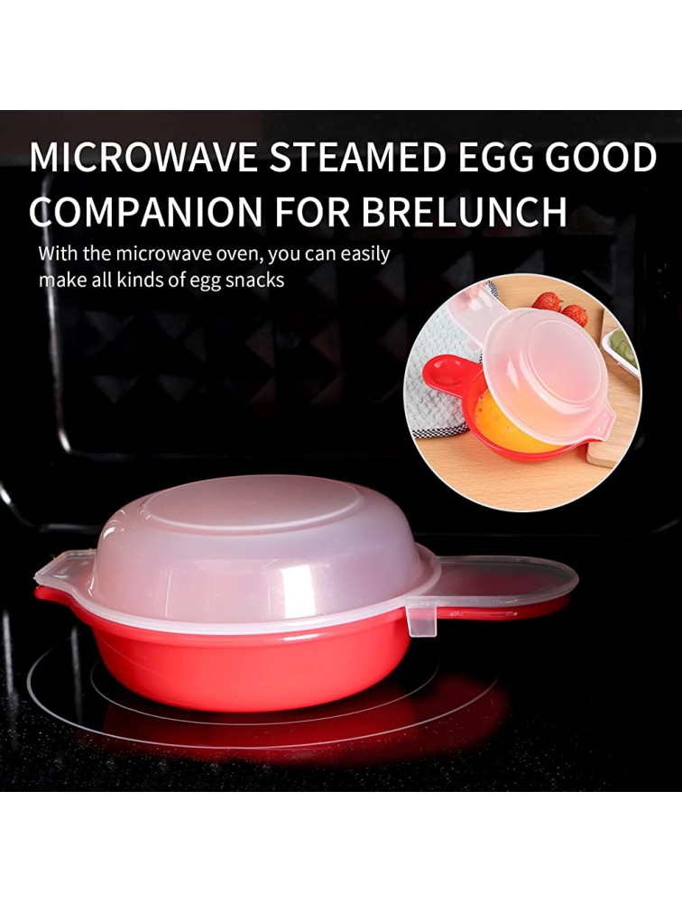 2 sets Microwave Egg Cooker,1 Minute Fast Egg Hamburg Omelet Maker Kitchen Cooking ToolRed and clear - BUUIY7QJV
