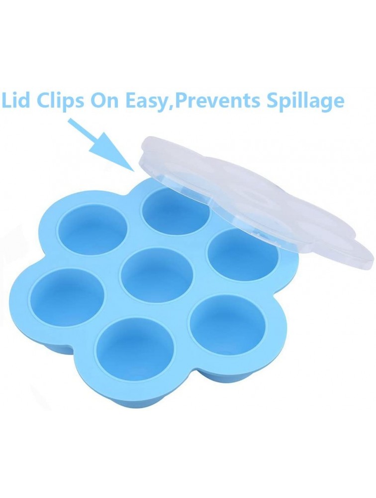 Egg Bites Molds for Instant Pot Accessories Freezer Ice Cube Trays Silicone Food Storage Containers with Lid 5,6,8 qt Pressure Cooker Blue - BRYER9KH5