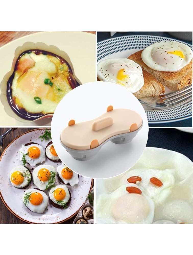 Egg Poacher Microwaveable Egg Steam with Measure Cup Dishwashable Egg Maker Poached Egg Steamer Kitchen Gadget - BUKSGRNNH