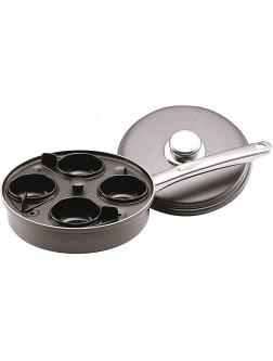 Farberware 20319 Farberware Nonstick Dishwasher Safe Egg Poacher Pan Skillet with 4 Poaching Cups and Lid 8 Inch Gray - BCC1NEKV3