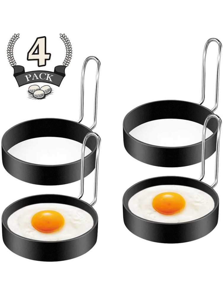 FireKylin Egg Ring,4 Pack Stainless Steel Egg Cooking Rings Set Round Pancake Mould Omelette Mold for Frying Egg English Muffins Pancake Sandwiches - BQ175ZC45