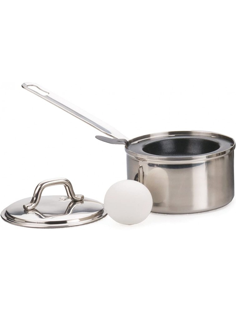 RSVP International Endurance Single Egg Poacher Set | Perfectly Poached Eggs | Includes Stainless Steel Pan | Dishwasher Safe - BC5OC2YBC
