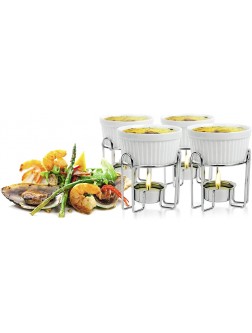 Artestia Butter Warmers Set,4 Pieces Butter Warmers For Seafood Ceramic Butter Warmer Set with 4 Pieces Tea Light Candles,Fondue -Dishwasher Safe Microwave Safe Oven SafeWhite - BKGXXKDOR