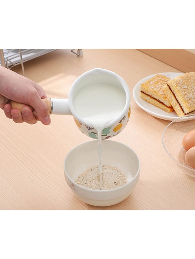 Coffee Warmer and Butter Melting Pot Milk Pot Household Small Enamel Pot Enamel Pot Leaky Spout Small Pot Baby Food Supplement Pot Cooking Pot Butter Melting Pan and Milk Pot Color : B - BE2QPU8H3