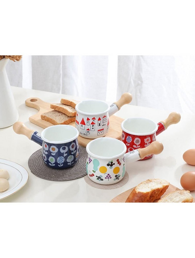 Coffee Warmer and Butter Melting Pot Milk Pot Household Small Enamel Pot Enamel Pot Leaky Spout Small Pot Baby Food Supplement Pot Cooking Pot Butter Melting Pan and Milk Pot Color : B - BE2QPU8H3