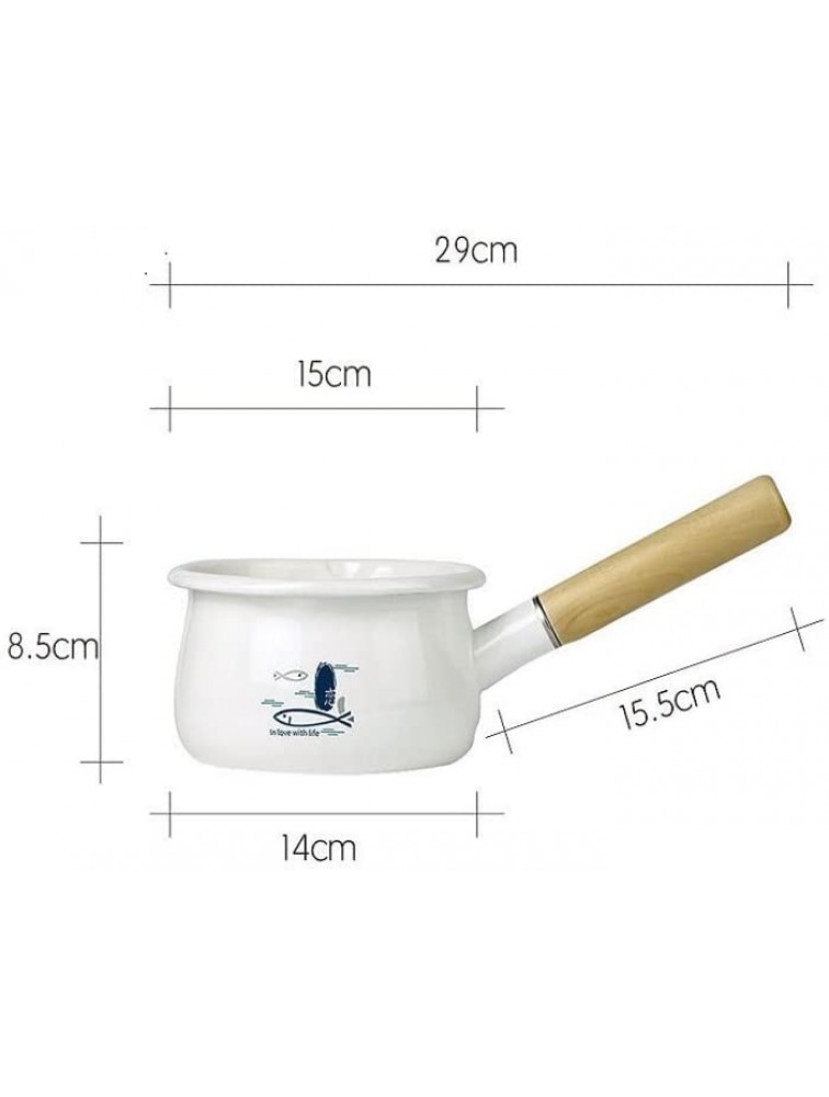 Leatrice Enamel Pot Milk Boiler Top Cooking Pot Butter Warmer Durable Enamel Sauce Pot for Home Kitchen - B3F8CULIG