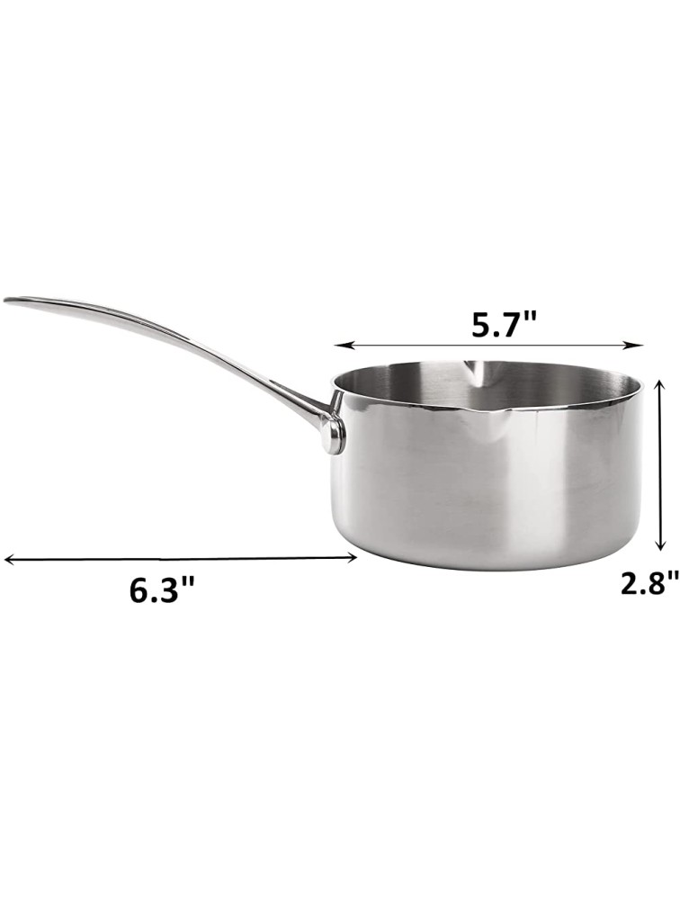 ZOOFOX Stainless Steel Butter Warmer 25OZ Butter Melting Pot with Dual Pour Spouts 18 8 Tri-Ply Measuring Saucepan for Melting Butter Chocolate Heating Milk Dishwasher Safe 0.75 Quart - B91E0NLZH